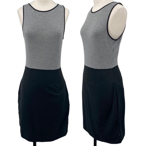 Smartwool Dress Sloans Lake Mini Dress Merino Wool Colorblock Gray BlackSmall - Picture 1 of 10